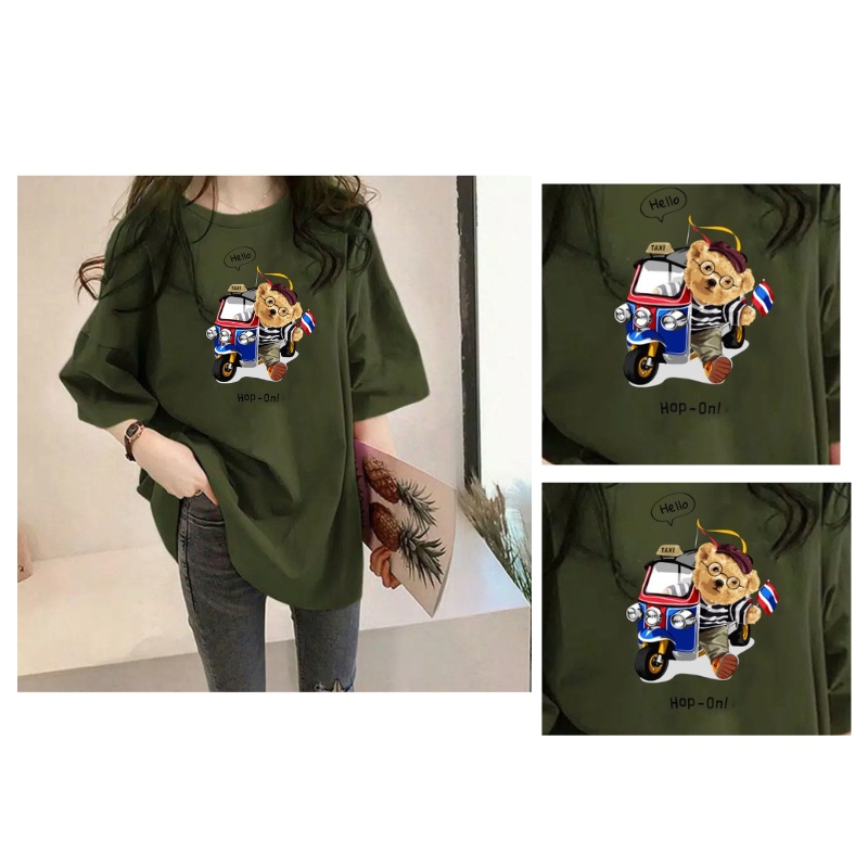 Kaos Wanita Oversize TEDDY TAXI Jumbo SIze XXL LD 120/ kaos wanita santai