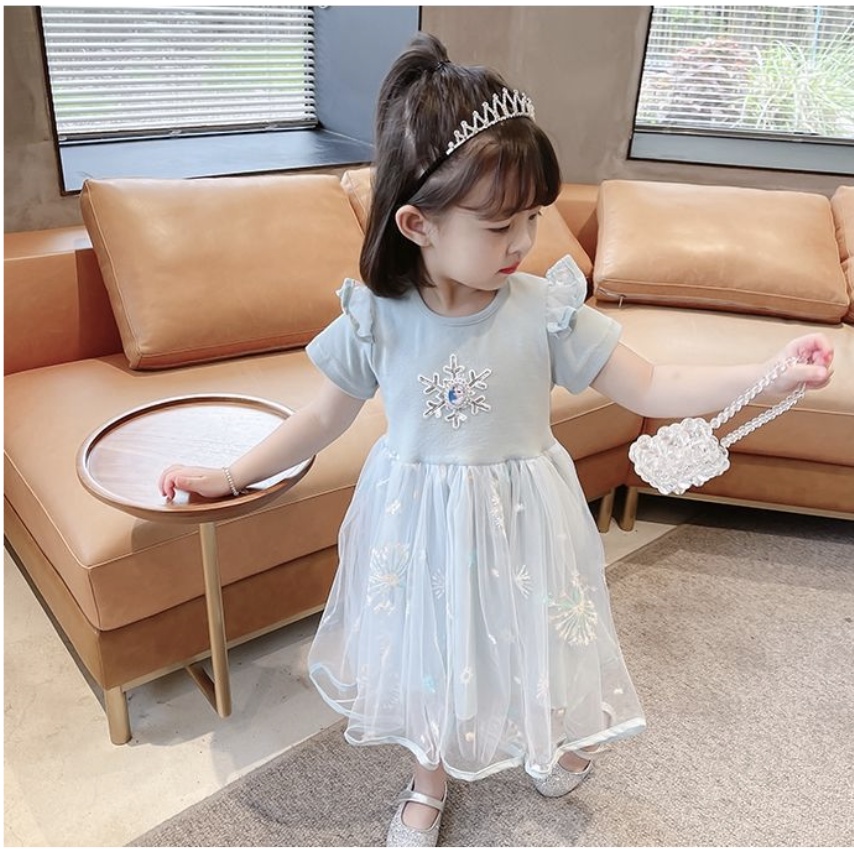 babyfit dress tutu anak perempuan frozen ICE baju gaun impport ds-804