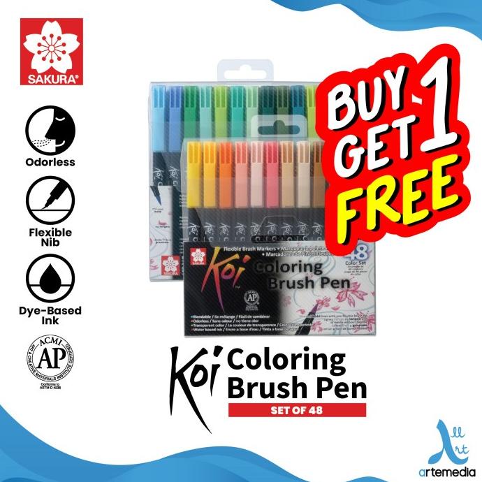 

[[COD]] Brush Pen Sakura Koi Coloring Brush Pen Set 48 Pena Kuas Warna SPECIAL Kode 830