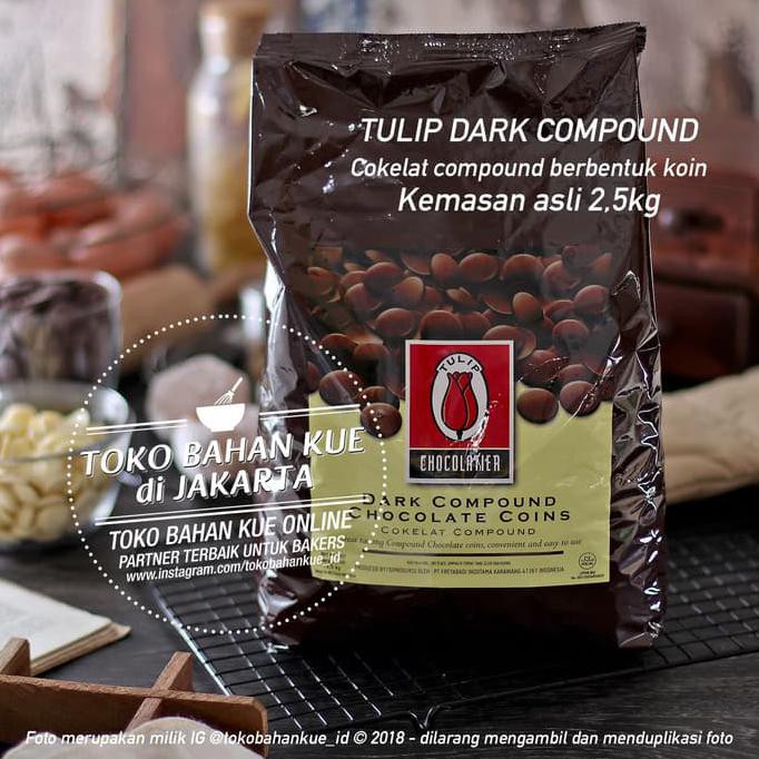 

31.87-Kue- Tulip Dark Chocolate Compound Coin 2,5Kg Cokelat Coklat Tulip Koin -Terlengkap-Termurah-