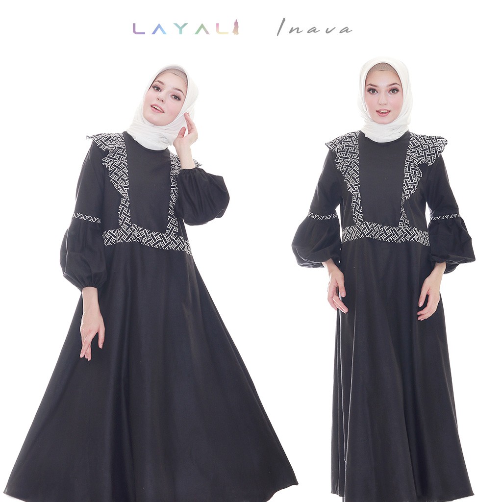 Fashion Wanita Dress Muslim Gamis Katun Terbaru Inava By Layali