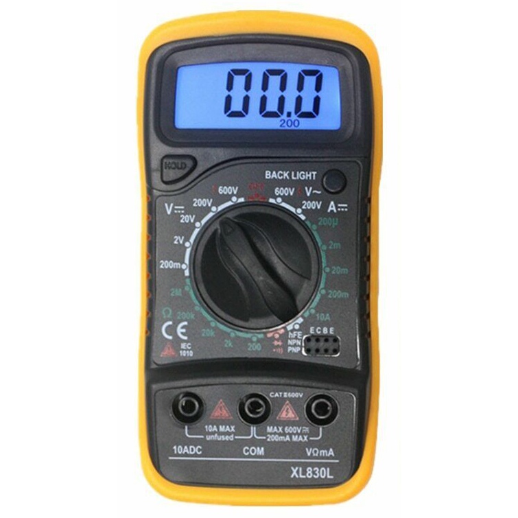 Mini Digital Multimeter AC/DC Voltage Tester - XL830L - Black