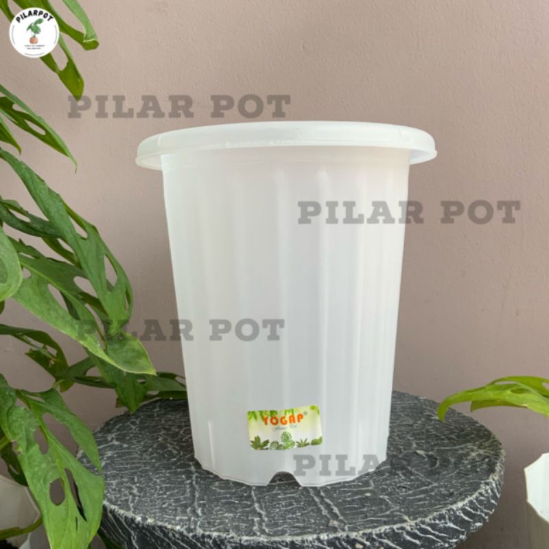 pot bunga tanaman tinggi yogap YPT 19 BENING TRANSPARAN - bahan tebal