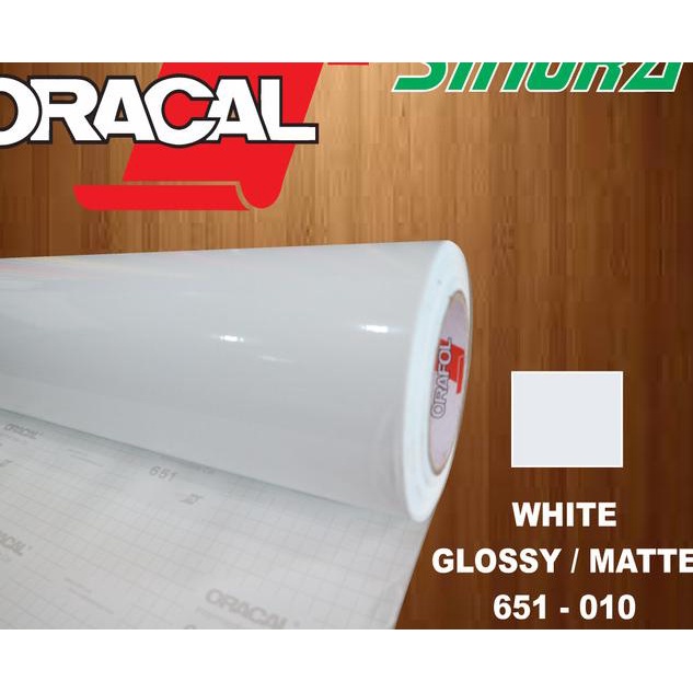 Sticker Oracal 651-010 WHITE / PUTIH (GLOSSY/MATTE) - MATTE