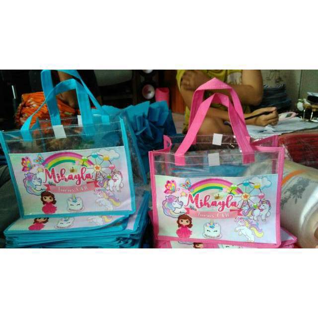 Tas souvenir ultah full mika custom unicorn