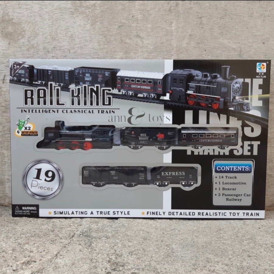 M188 Mainan Edukasi Anak Rail King Kereta Api Train Set 19 pcs