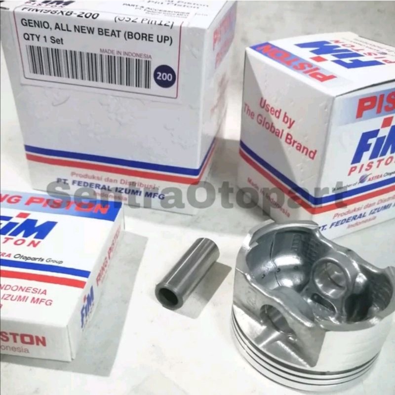 Piston seher kit bore up beat fi led genio tipe xb oversize 200 fim