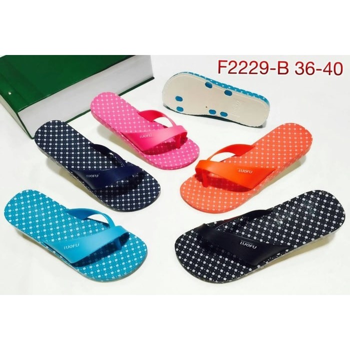 2229-b sendal sandal cewek jepit silang luofu import