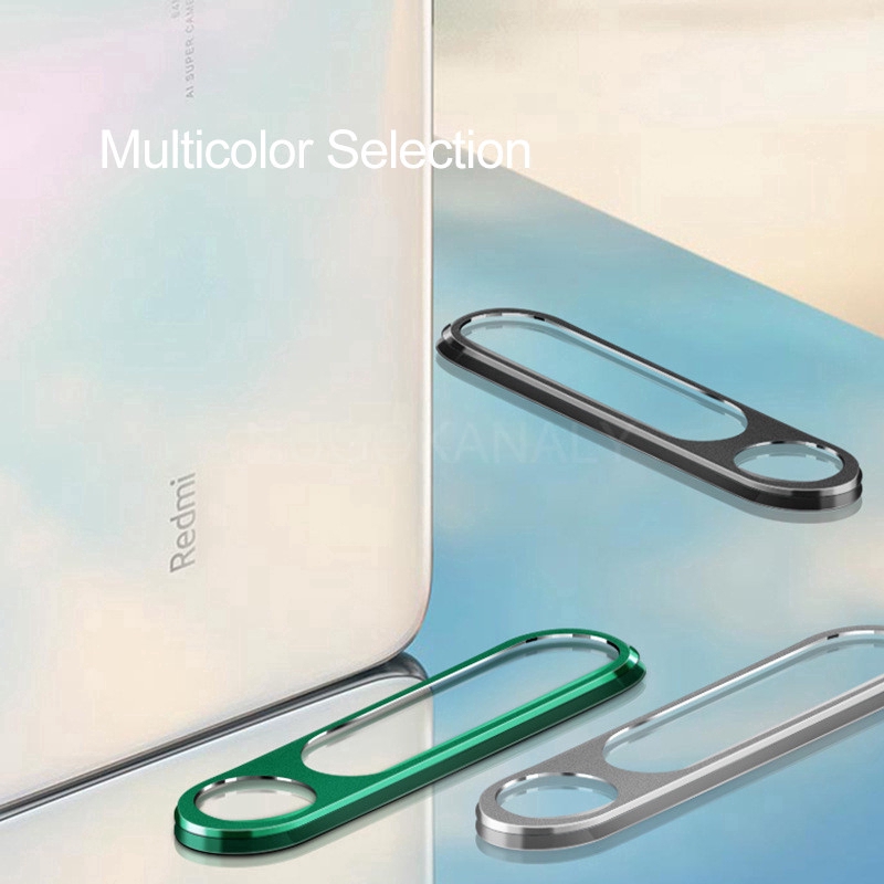 For Xiaomi Mi Redmi Note 8 Pro Camera Lens Metal Ring Protector+Tempered Glass