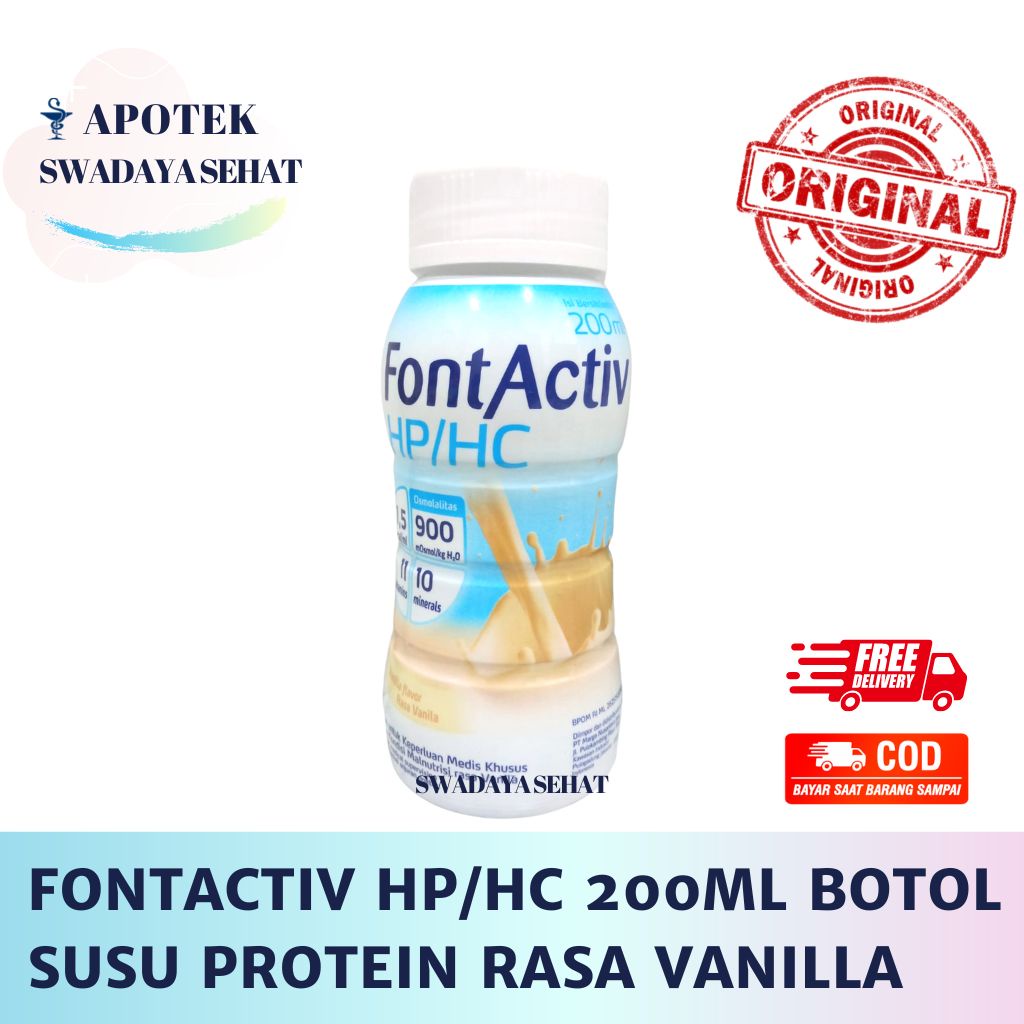 FONTACTIV HP/HC 200ML DAYBEST HP Rasa Vanilla - Minuman Tinggi Protein Penurun Berat Badan Malnutrisi Hphc Diabetes FONTACTIVE