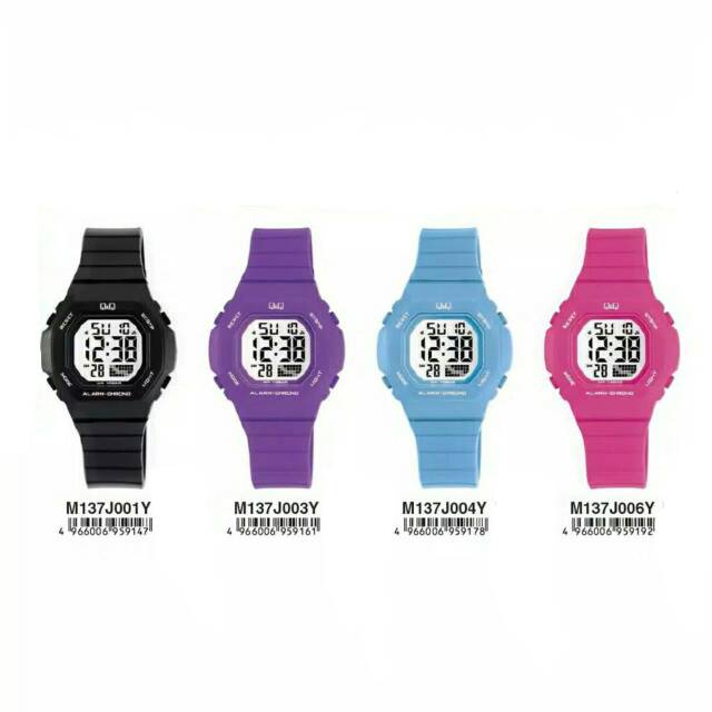 Jam Tangan Wanita Sporty QnQ QQ Q&Q M137J Digital Original