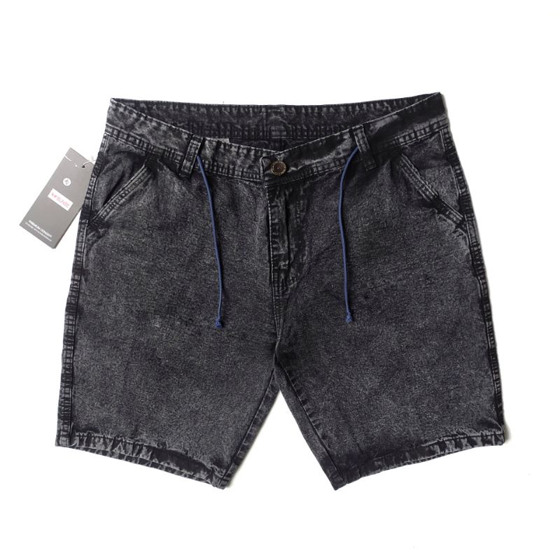 Bunbe - Celana Chino Pendek Boardshort Semi Jeans Snow Wash Pria Ukuran Standar Dewasa Sampai Jumbo