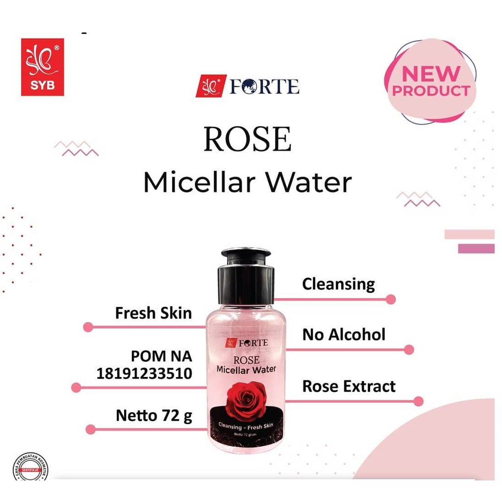 SYB ROSE MICELLAR WATER/ AIR MAWAR SYB/ CAIRAN PEMBERSIH MAKE UP BPOM