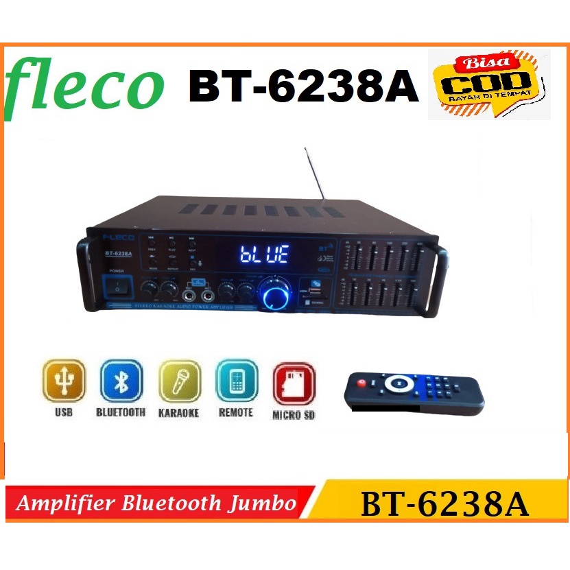 Amplifier Bluetooth Fleco BT-6238A USB SD Digital Audio Power-Garansi resmi