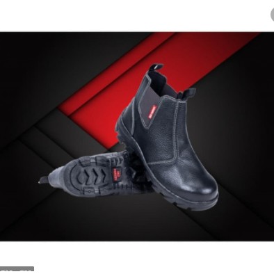 Sepatu Kerja Safety Red Parker S185 Karet Kulit Asli