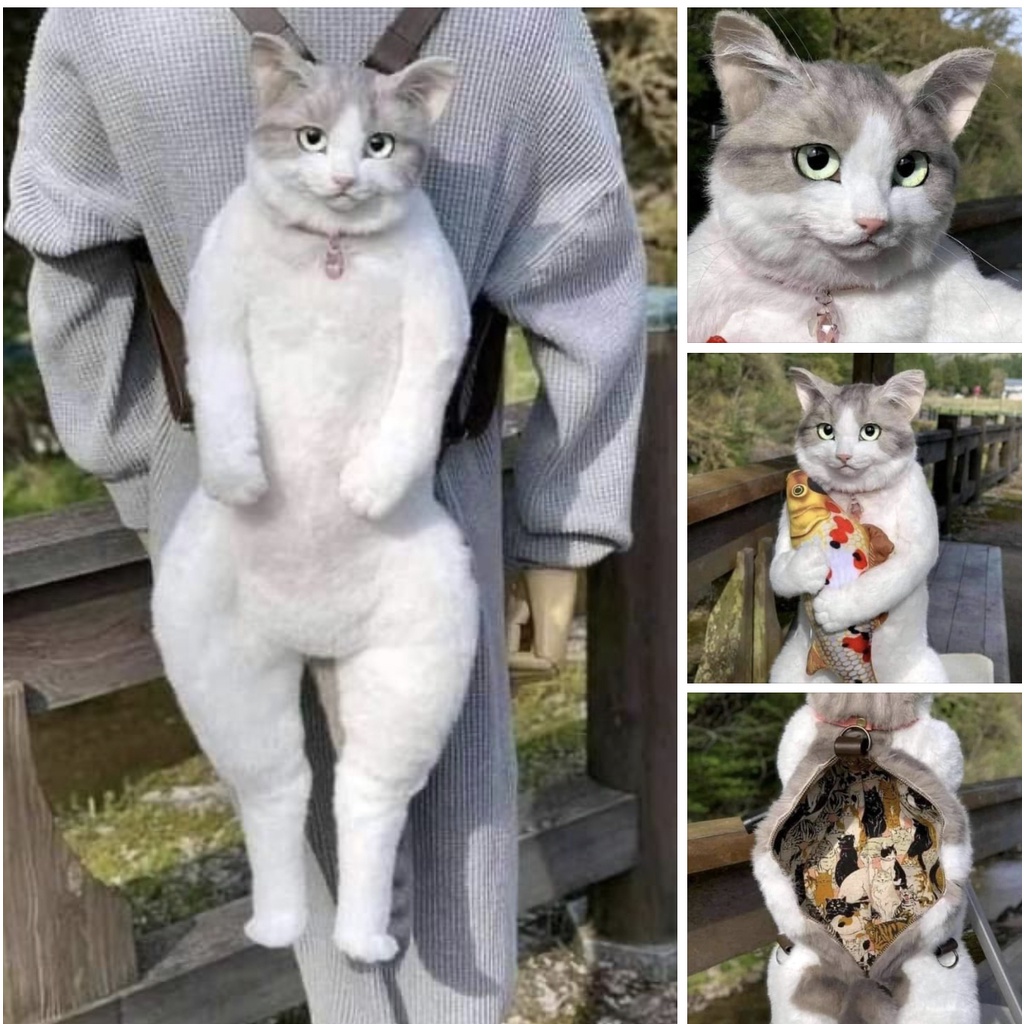 Tas Motif Kucing Handmade Cat Backpack Mainan