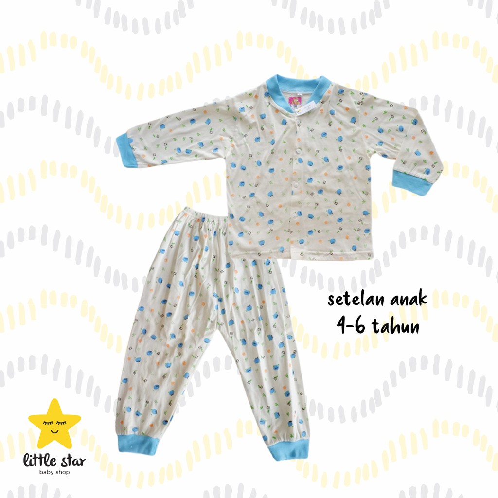 Y Lin Set Piyama Kancing Anak Cewek Cowok | Setelan Baju Tidur Anak Perempuan Laki