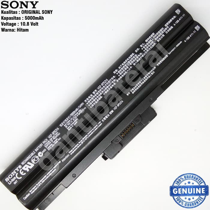 Baterai Sony Vaio VPC-B, M, S, Y Series bps21 bps21A bps21B original