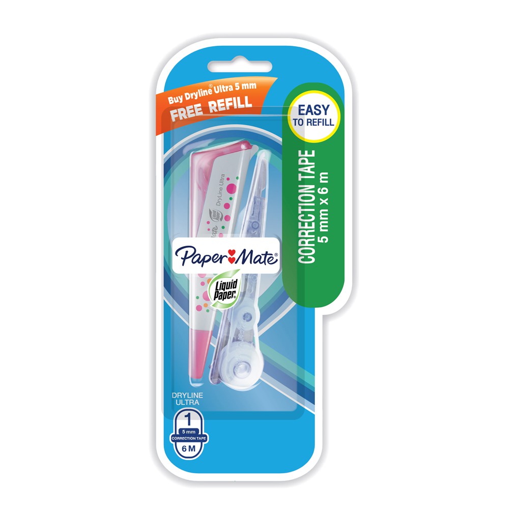 

Liquid Paper Correction Tape / Tip Ex Dryline Ultra - Pink