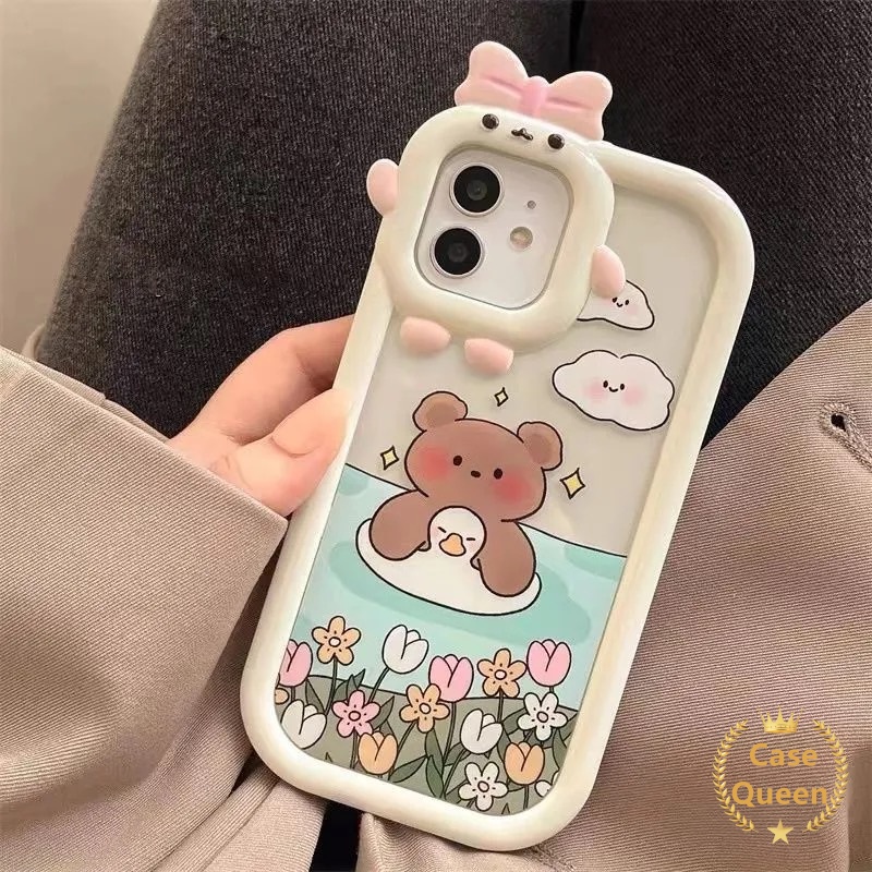 Case OPPO A17 A7 A7 A5S A12 A3S A12E A53 A74 A95 A16K A16E A57 A16 A9 A55 A15 A17K A15s A54 A5 A16s A52 A92 A96 A76 Reno 5 5F 4F A31 Lovely Little Monster Cute Sarung Beruang Renang