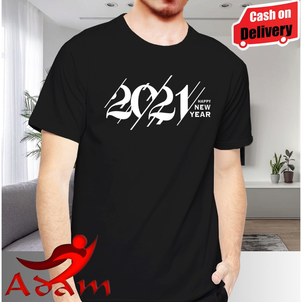 Baju Kaos Pria / Wanita T-Shirt Happy New Year 2021