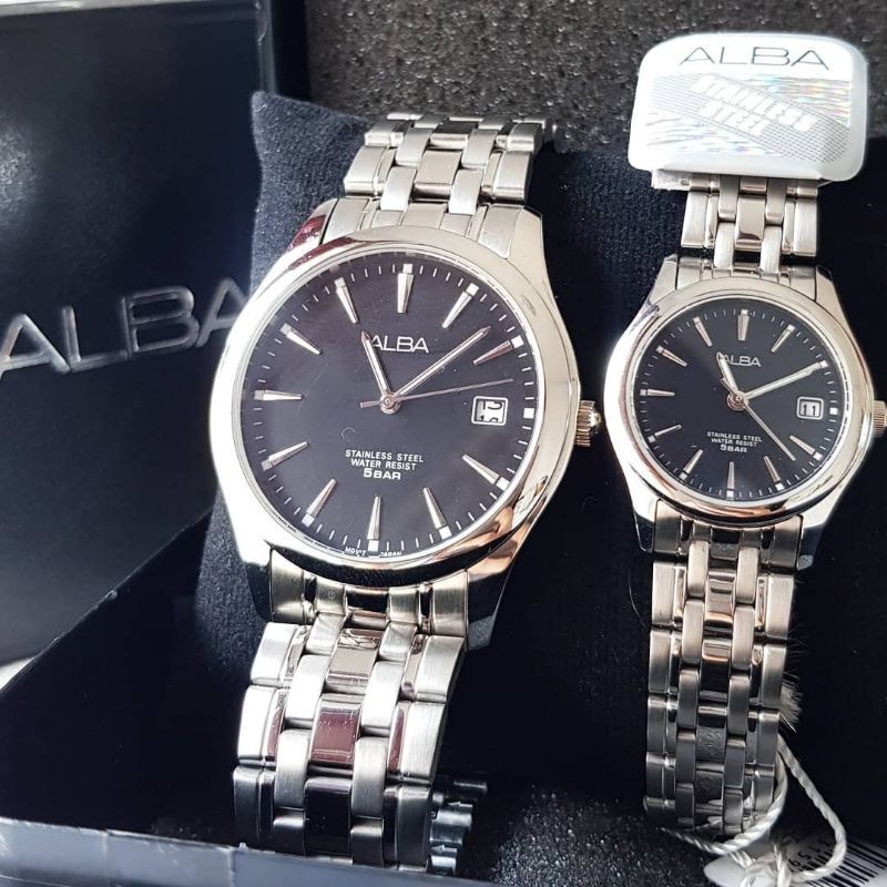 Jam Tangan Couple Alba AXHK97X1 / AXHK97 & Alba AXT859X1 / AXT859