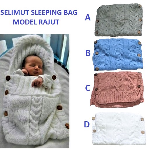 Selimut Sleeping Bag Anak Bayi ( Blanket Baby Rajut Shark / Kado / Ultah / Lahiran / Hadiah / Bingkisan / Melahirkan / Birthday / Newborn / New Born / Gift )