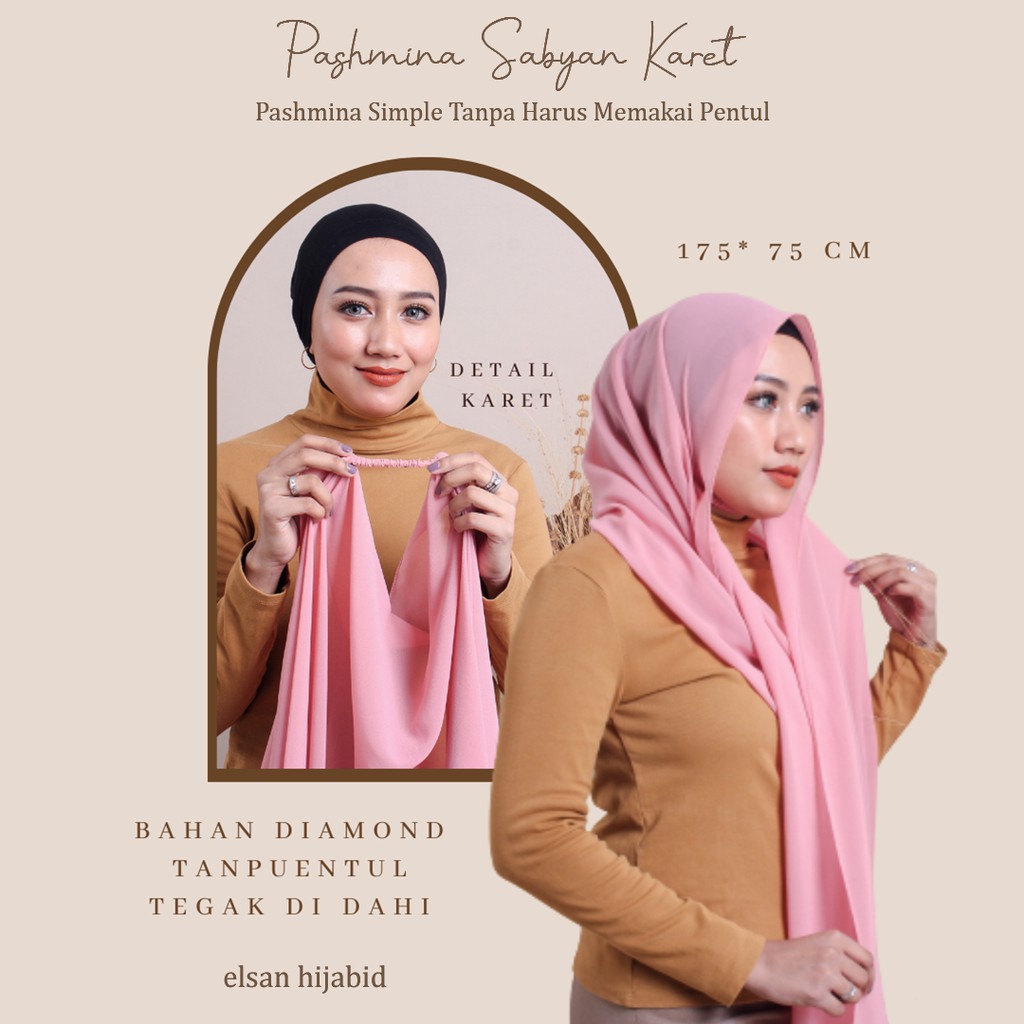 CUCI GUDANG Pashmina Sabyan karet 175 cm x 75 cm