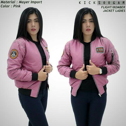 Jaket Bomber Wanita Kicksoogar Pink