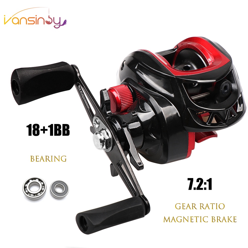 Reel Pancing Drag 18 + 1 10kg Bahan Carbon Fiber Kecepatan Tinggi Rasio 7.2: 1