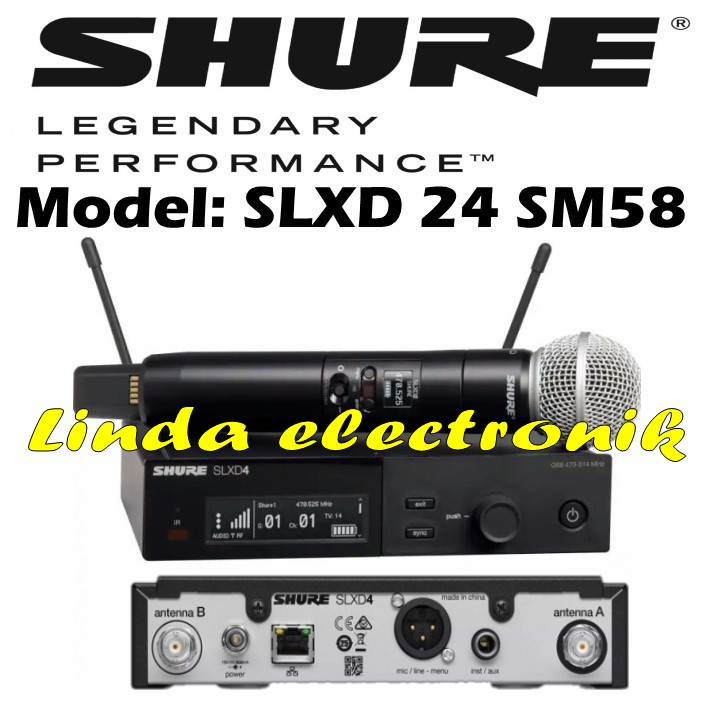 mic wireless shure slxd24 sm58 shure slxd 24 sm 58 single mic original