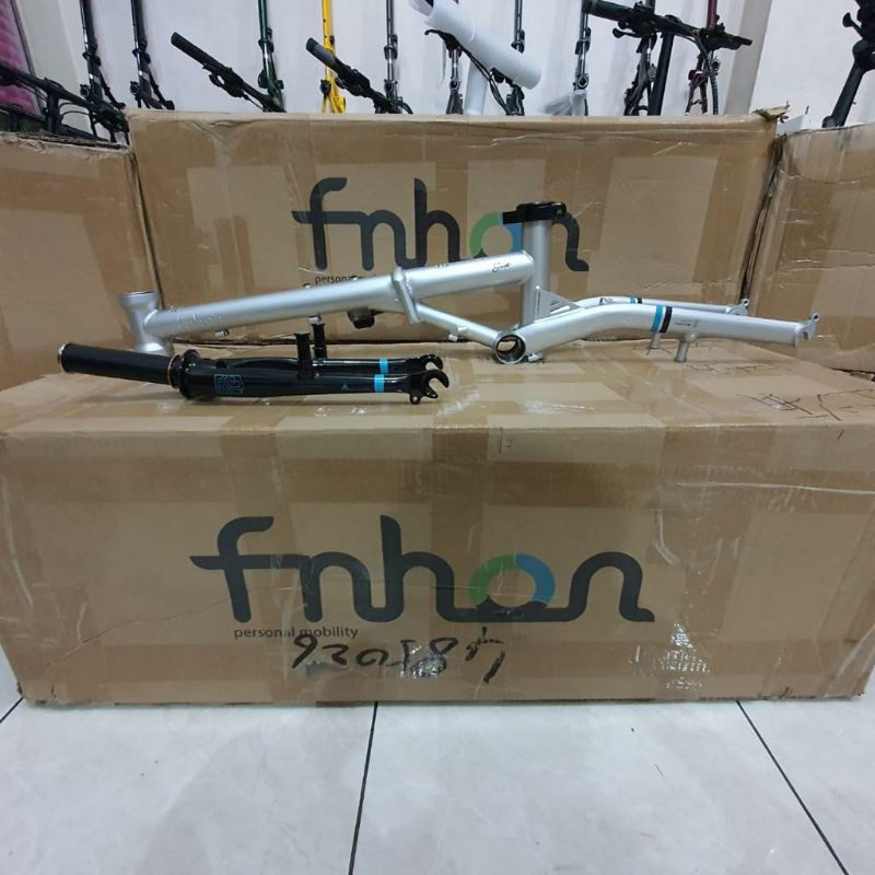 Frame FNHON Gust silver Fork V brake vbrake rem rim Chromolly sepeda lipat seli