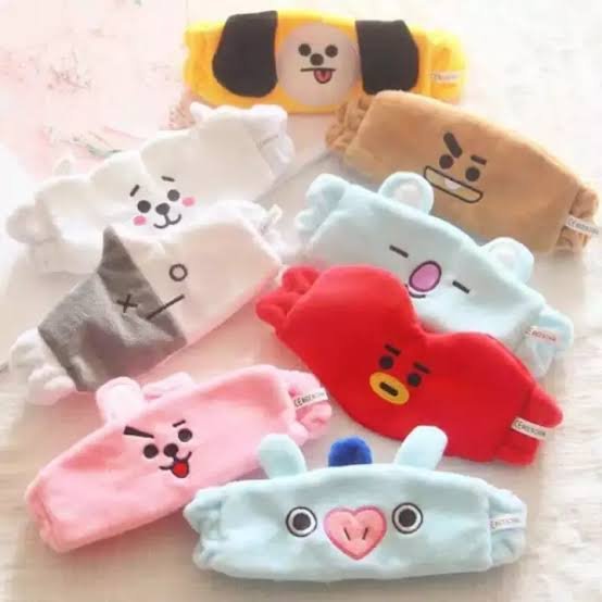 Dijual Bando Bandana Headband Tidur Make Up BTS BT21 Army Korea Cooky Chimmy Berkualitas