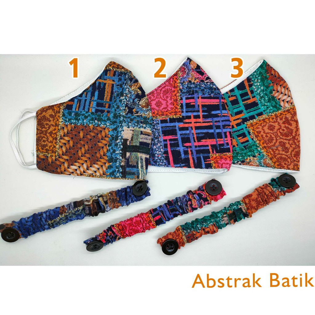 Masker 3 Ply Hijab Set Free Connector Matching Motif
