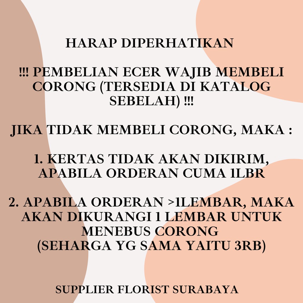 [ECER PER LEMBAR, BACA DEKSRIPSI] KERTAS COKLAT KERTAS PEMBUNGKUS BUNGA TIDAK TAHAN AIR