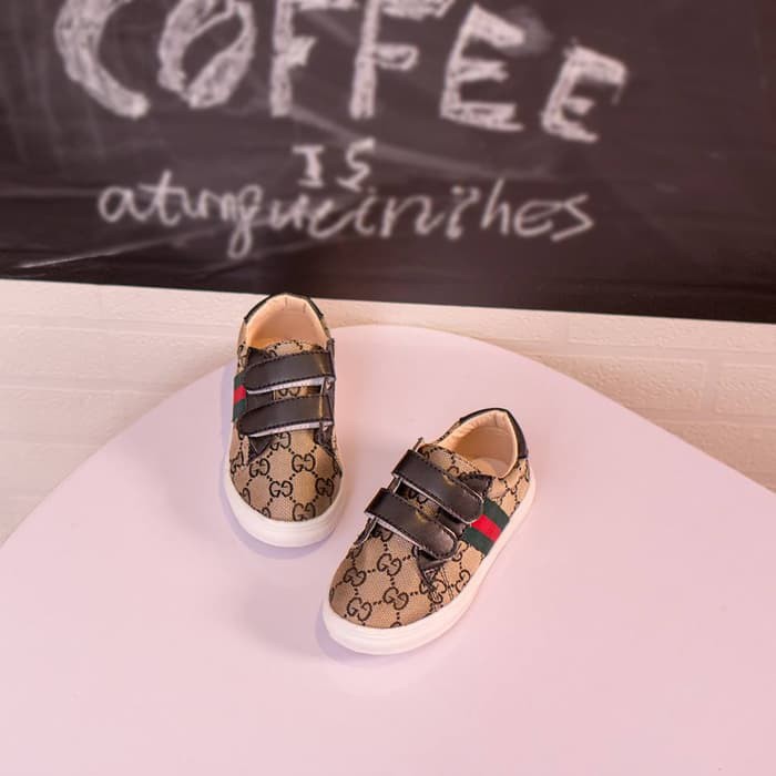 Paling Laris GUCCI BLACK SHOES SEPATU PESTA ANAK IMPORT BRANDED  CASUAL SPORT keren
