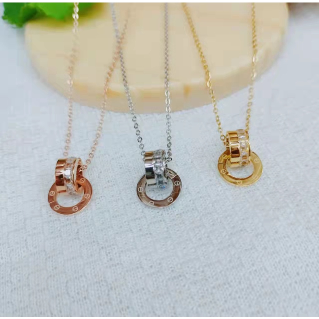 Kalung Titanium Permata Perhiasan Fashion B123-125