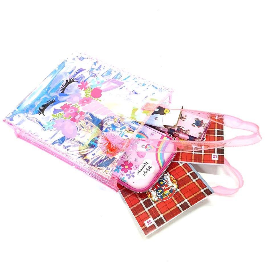 Tote Bag Anak Perempuan SD Remaja F-2091 Hologram Transparent - Skoola