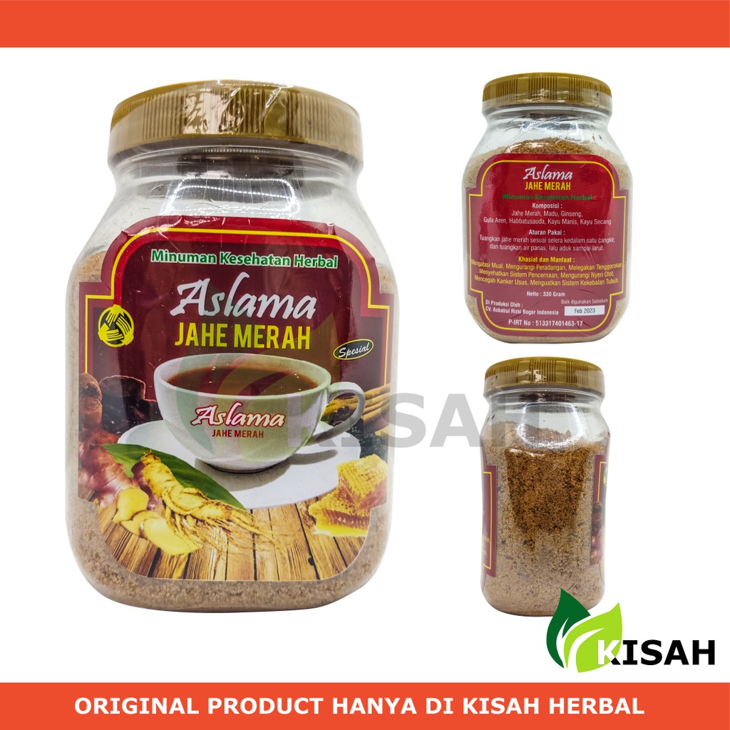 ASLAMA Jahe Merah 330 Gram - Wedang Jahe Herbal Gula Aren untuk Stamina dan Daya Tahan Tubuh