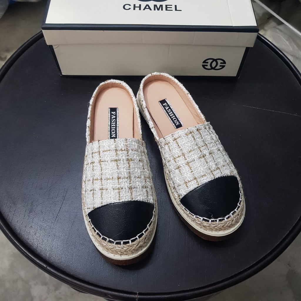 [✅BISA COD] 10555 ESPADRILLES SLIP ON MULES (REAL PICTURE)