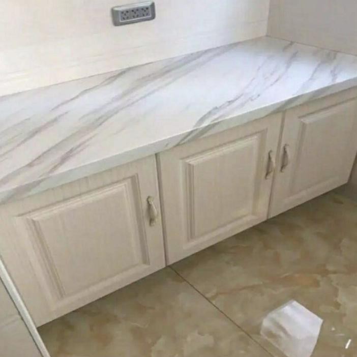 Walpaper Dinding Motif Batu Marmer Putih 10meter x 45cm [KODE BARU 738]