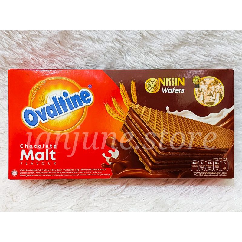 

NISSIN WAFER OVALTINE CHOCOLATE MALT 150g / Bisckuit / Biskuit Ovaltine Mate