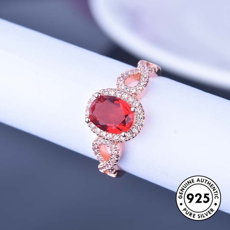 Cincin Sterling Silver 925 Model Terbuka Aksen Batu Permata Warna-Warni Untuk Wanita