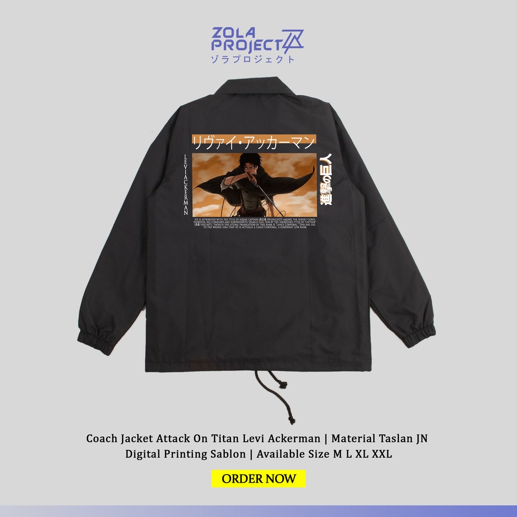 Jaket Coach Japan Attack On Titan levi Ackerman Limited Edition / Jaket Coach Pria / Jaket Coach