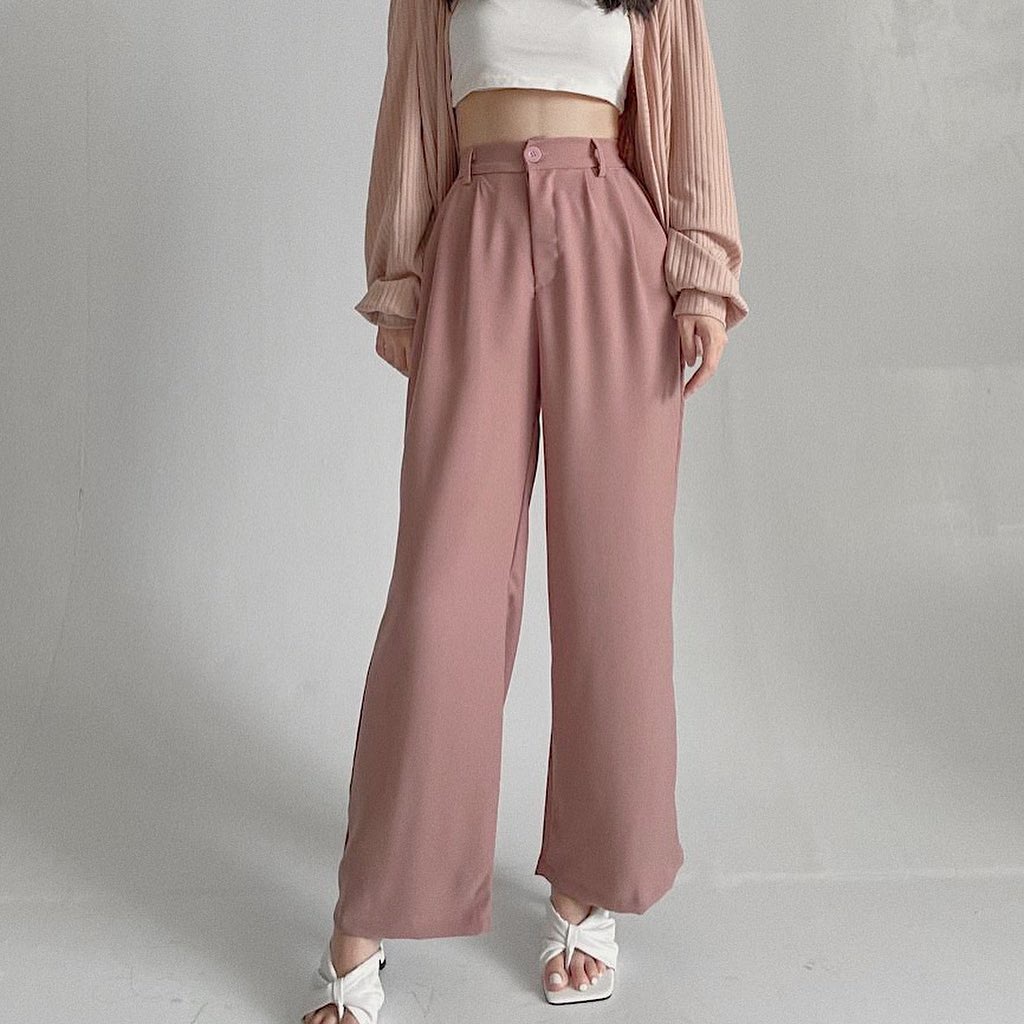 Yoshi Pants - Celana Kulot Antikusut Highwaist Wanita Loose Cullote Pants