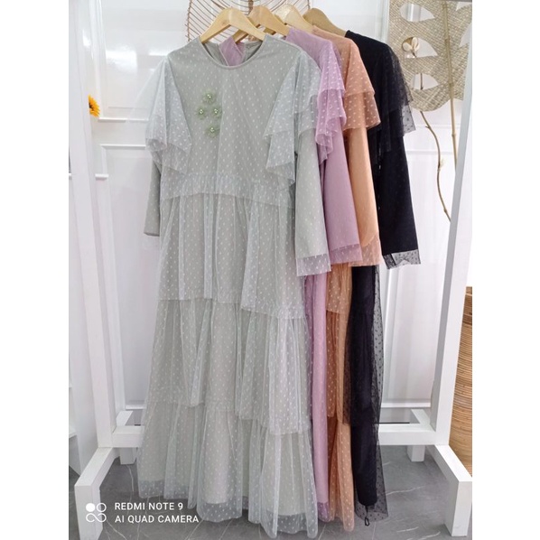 Melany Tile Dress Ld 100/Dress Tille/Dress Kondangan/Baju Remaja Murah/Gamis Lebaran/Gamis Jumbo