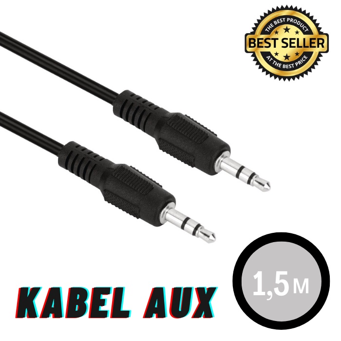 Kabel AUX 3.5 to 3.5 Male to Male Audio Jack 1,5 Meter