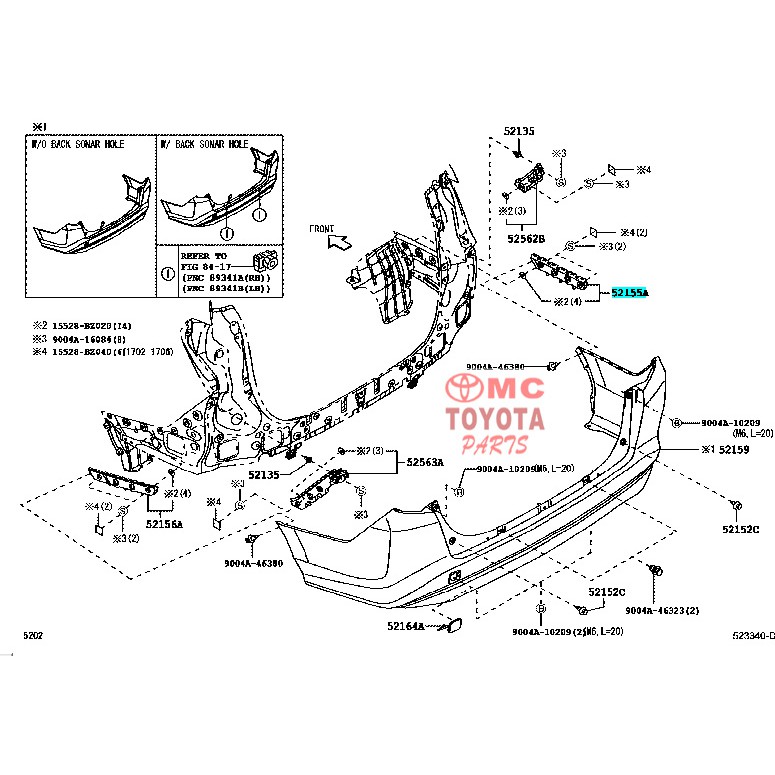 Support Bracket Breket Bumper Belakang Kanan Bawah Calya Sigra 52155-BZ181