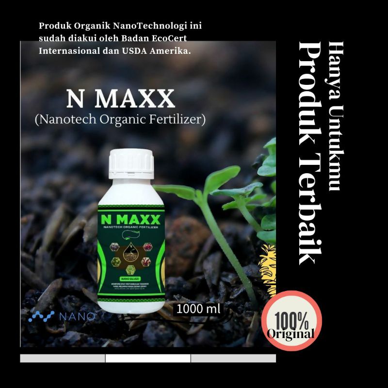 N MAXX 1000ml /Pupuk buah dan sayur /pupuk buah /organik /media tanam /cabe /jagung /padi /asam amino /pupuk daun  /buah /farm /durian /jagung /jeruk