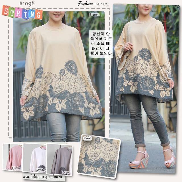 Blouse Tunik Jumbo Motif bunga